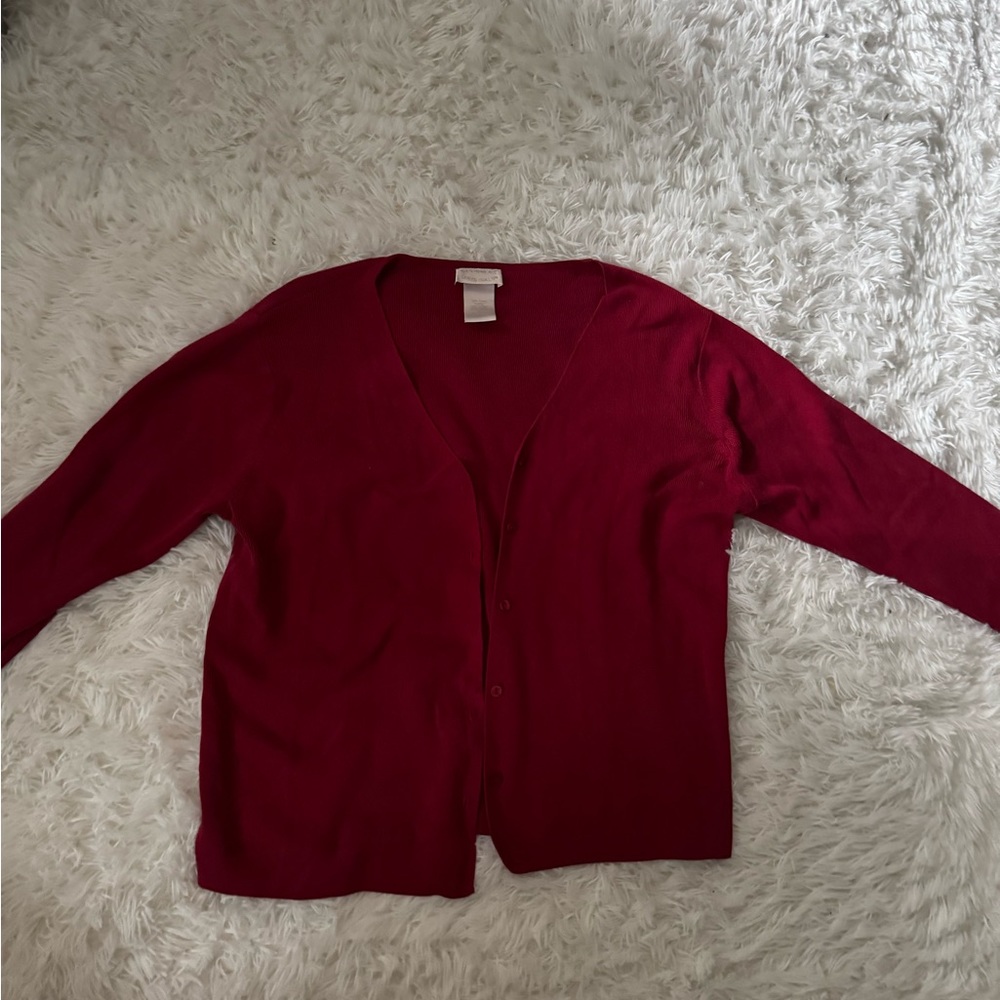 Women's Red Vintage Cardigan Sweater